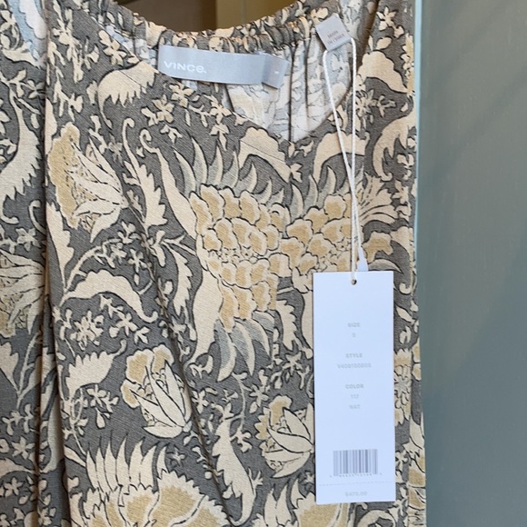 VINCE Floral Maxi Silk Slip Dress in Natural - Picture 10 of 13